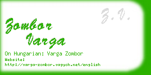 zombor varga business card